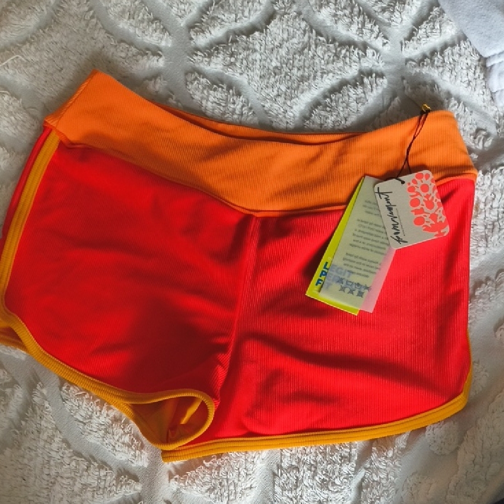 We The Free Athletic Shorts Orange and Red Lightweight Performance